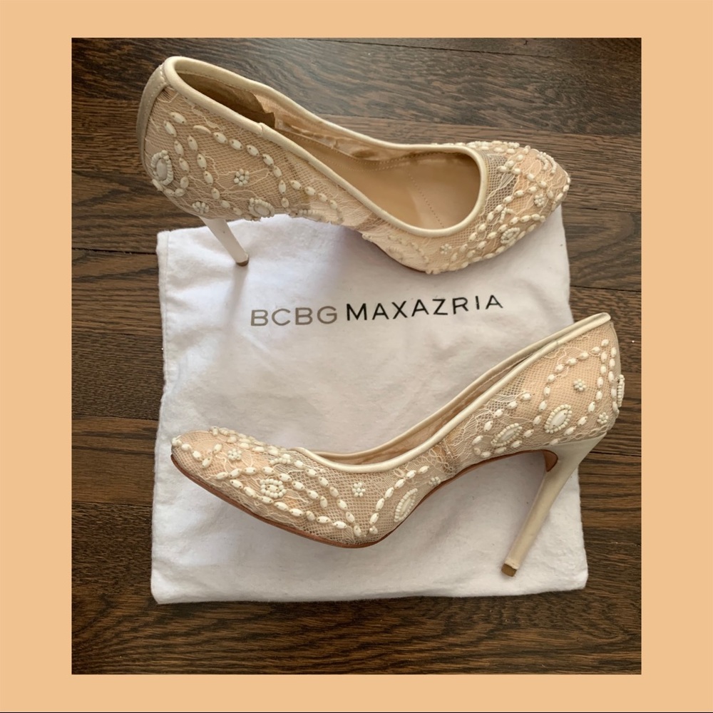 BCBG MAXAZRIA Beaded Heels, Size 9.5